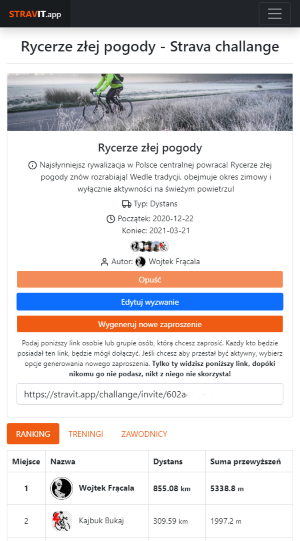 rywalizacja dystans strava